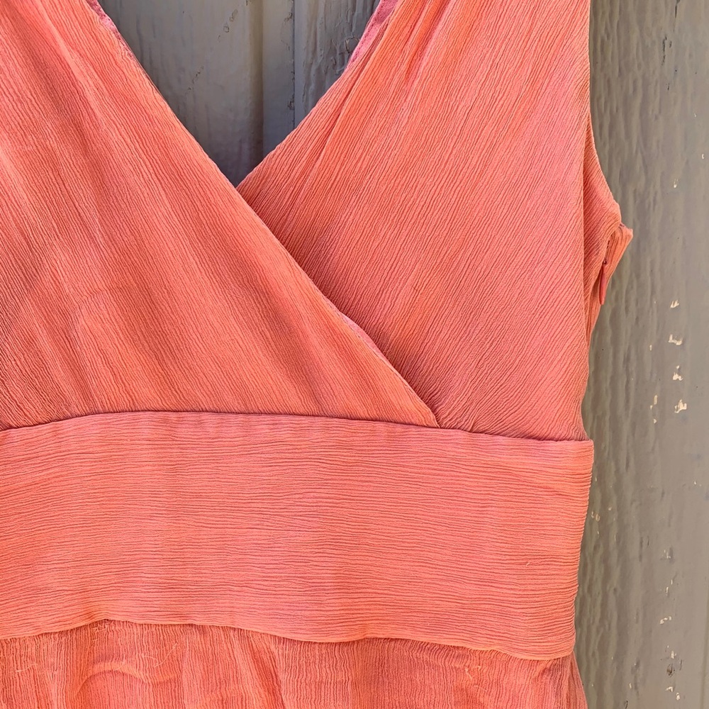 J. Crew vintage silk coral side zip fully lined flowy mid length dress - Picture 1 of 16